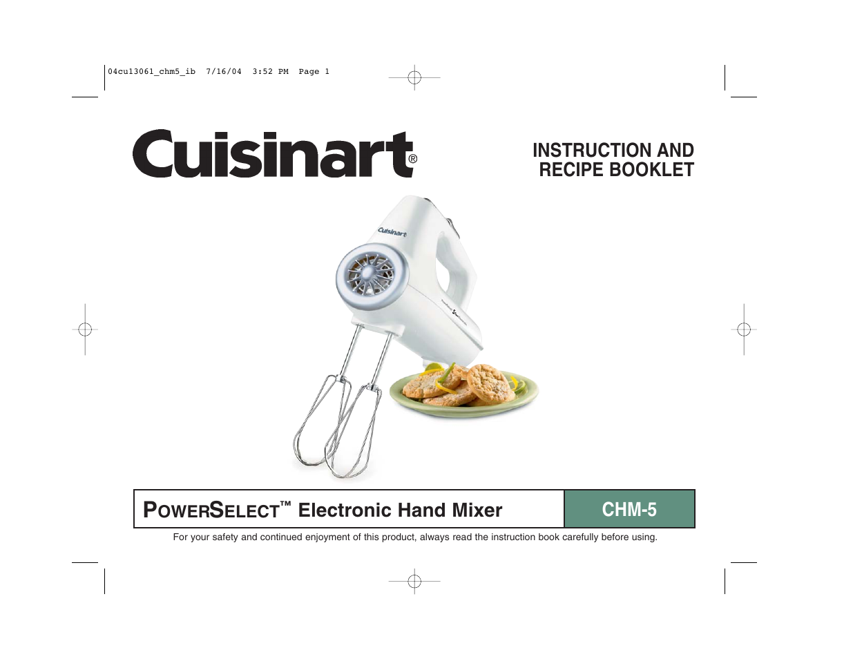 Cuisinart CHM-5 User Manual | 16 pages