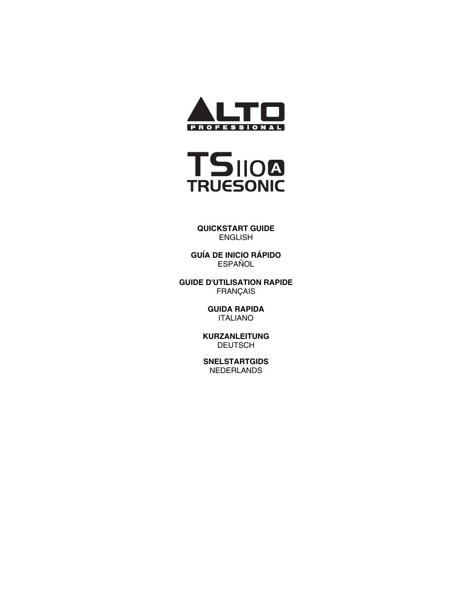 Alto Professional TS110A User Manual | 8 pages