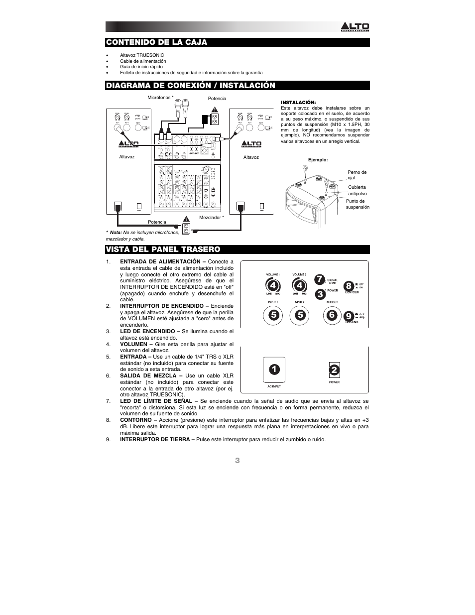 Alto Professional TS110A User Manual | Page 3 / 8