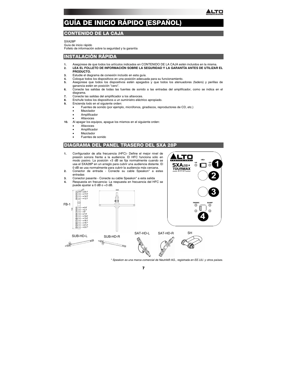 Alto Professional SXA28P User Manual | Page 7 / 12