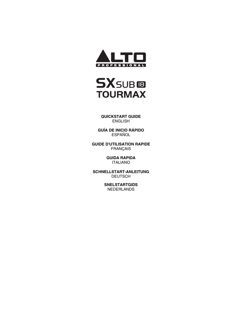 Alto Professional SX-SUB18 User Manual | 8 pages