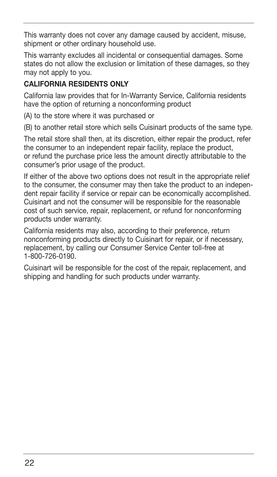 Cuisinart CSB-76 SERIES User Manual | Page 22 / 25