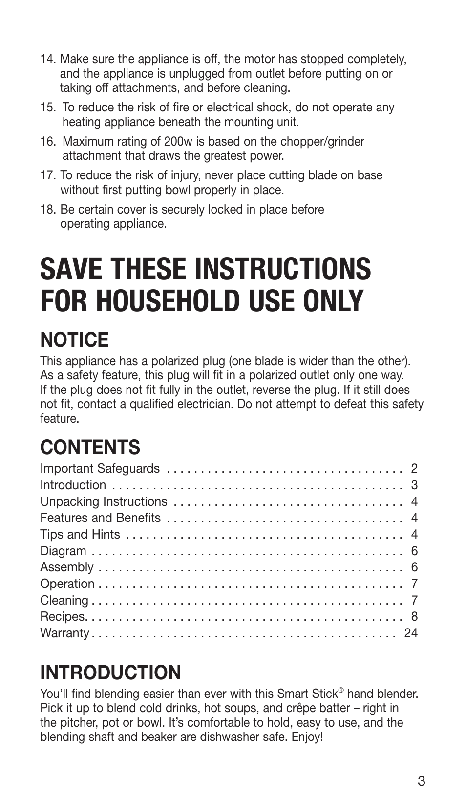 Cuisinart CSB-76 SERIES User Manual | Page 3 / 25