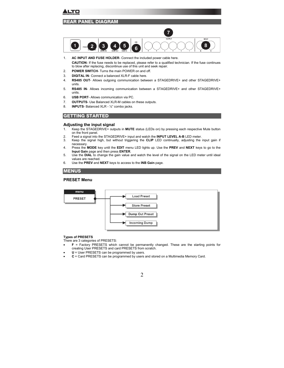 Alto Professional STAGEDRIVE+ User Manual | Page 3 / 156