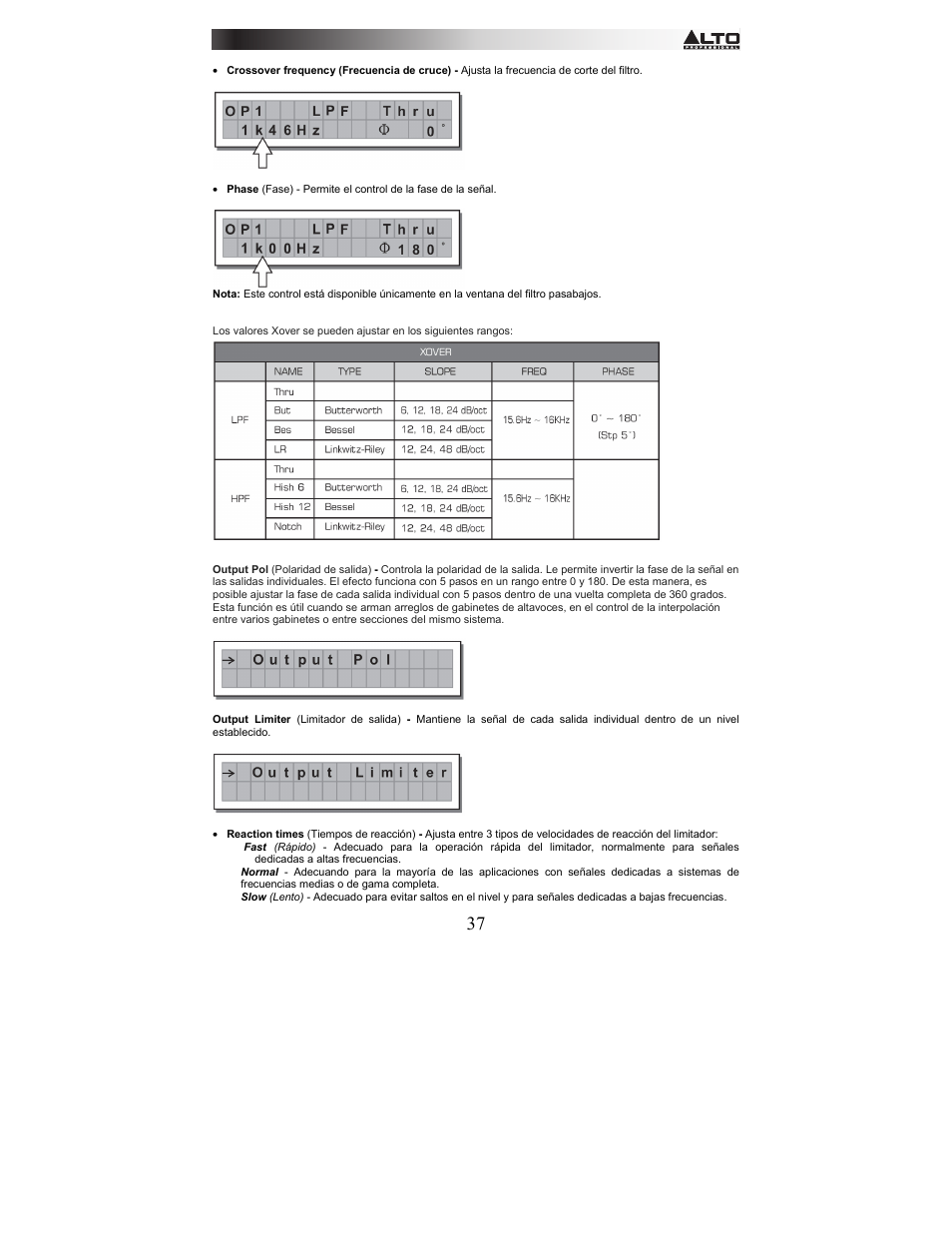 Alto Professional STAGEDRIVE+ User Manual | Page 38 / 156