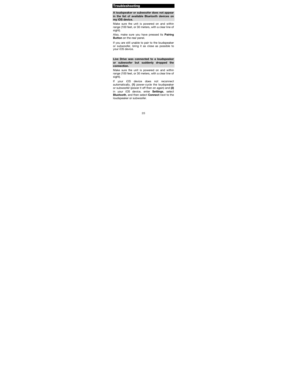 Troubleshooting | Alto Professional Live Drive App User Manual | Page 25 / 27
