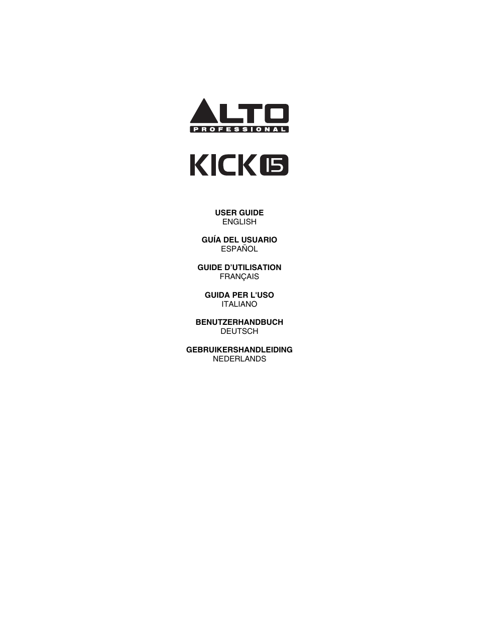 Alto Professional KICK15 User Manual | 20 pages