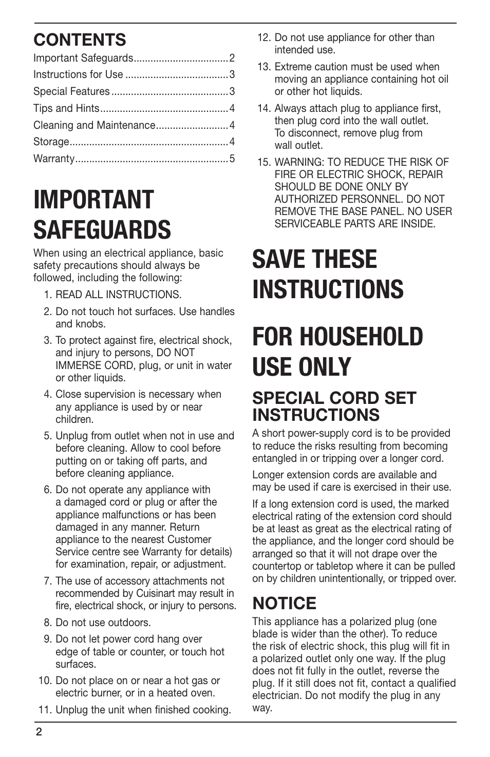 Cuisinart GRIDDLER CGR-SMC User Manual | Page 2 / 20