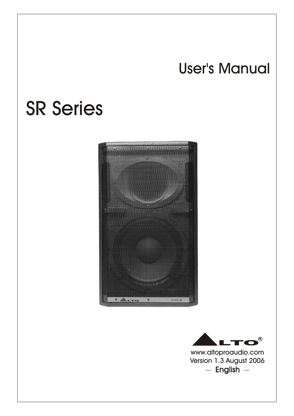 Alto Professional SR500A User Manual | 14 pages