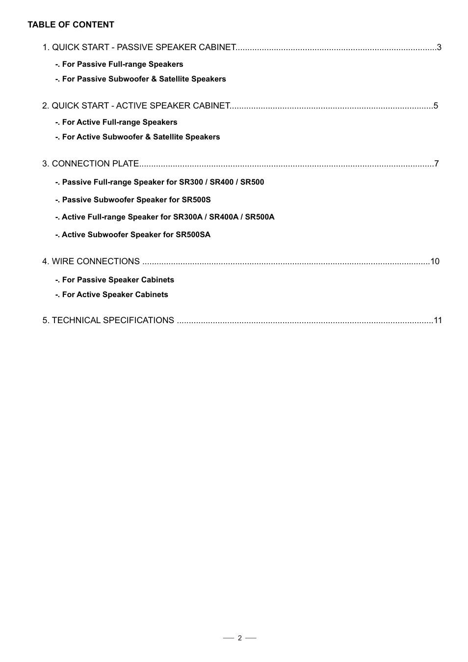 Alto Professional SR500A User Manual | Page 3 / 14