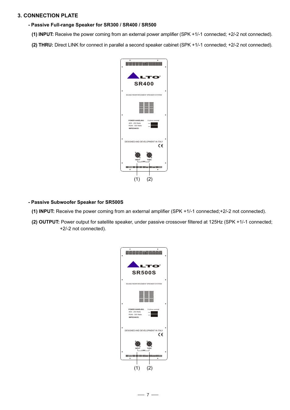 Connection plate | Alto Professional SR500A User Manual | Page 8 / 14