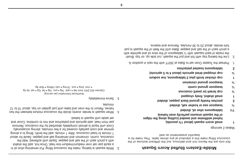 Middle-eastern stuf fed a corn squash | Cuisinart Compact Digital Toaster Oven Broiler TOB-100 User Manual | Page 17 / 25