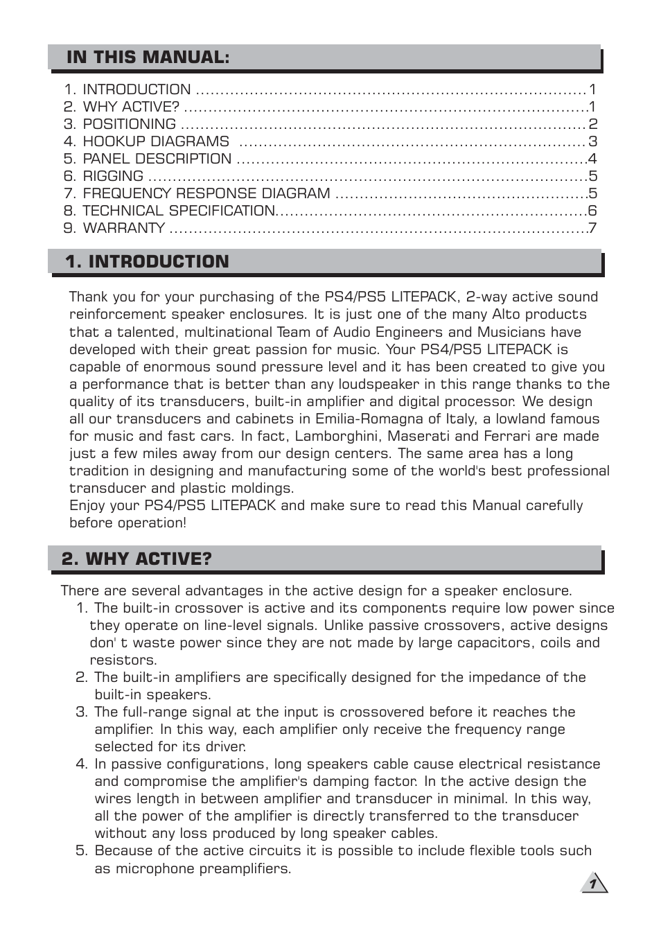 Alto Professional PS 5 LITEPACK EVO User Manual | Page 3 / 10