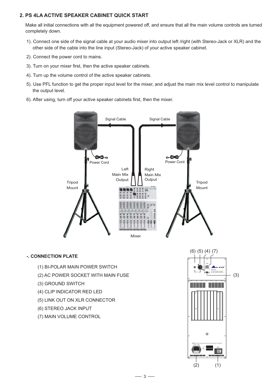 Ps 4la active speaker cabinet quick start | Alto Professional PS 4HA User Manual | Page 4 / 6