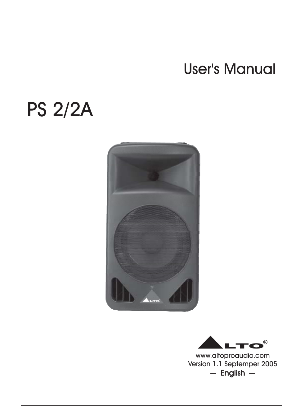 Alto Professional PS 2A User Manual | 6 pages