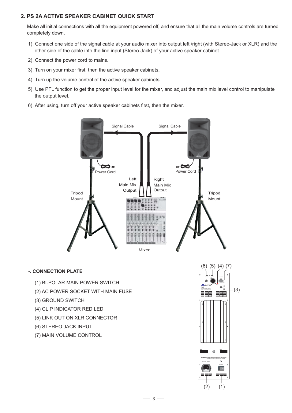 Ps 2a active speaker cabinet quick start | Alto Professional PS 2A User Manual | Page 4 / 6