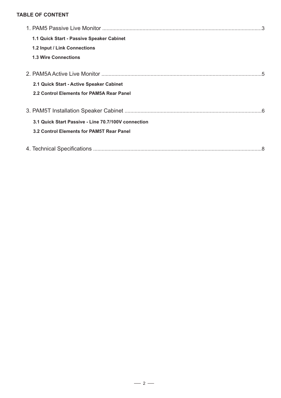 Alto Professional PAM5A User Manual | Page 3 / 10