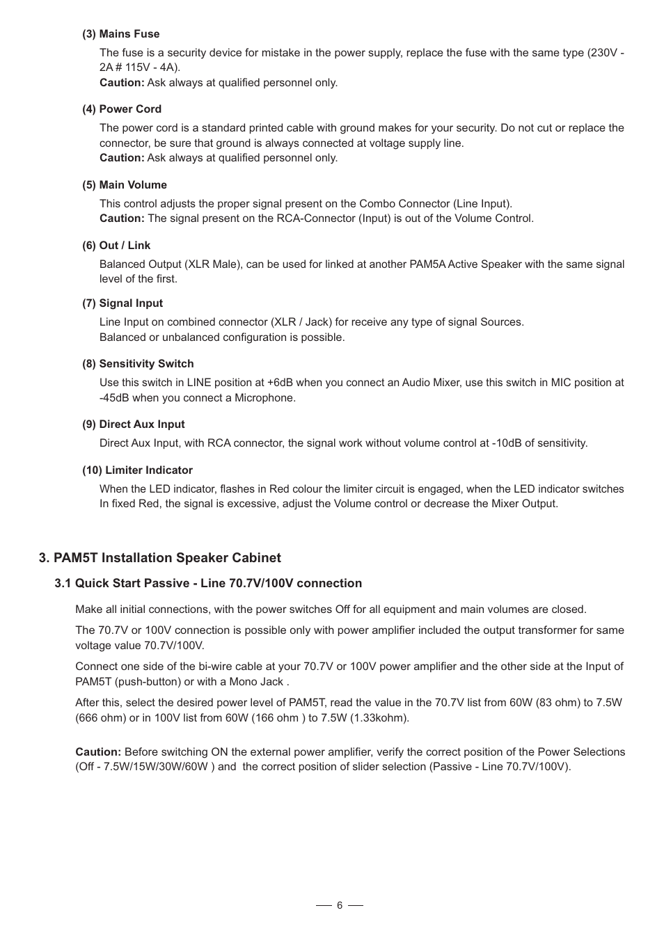 Alto Professional PAM5A User Manual | Page 7 / 10