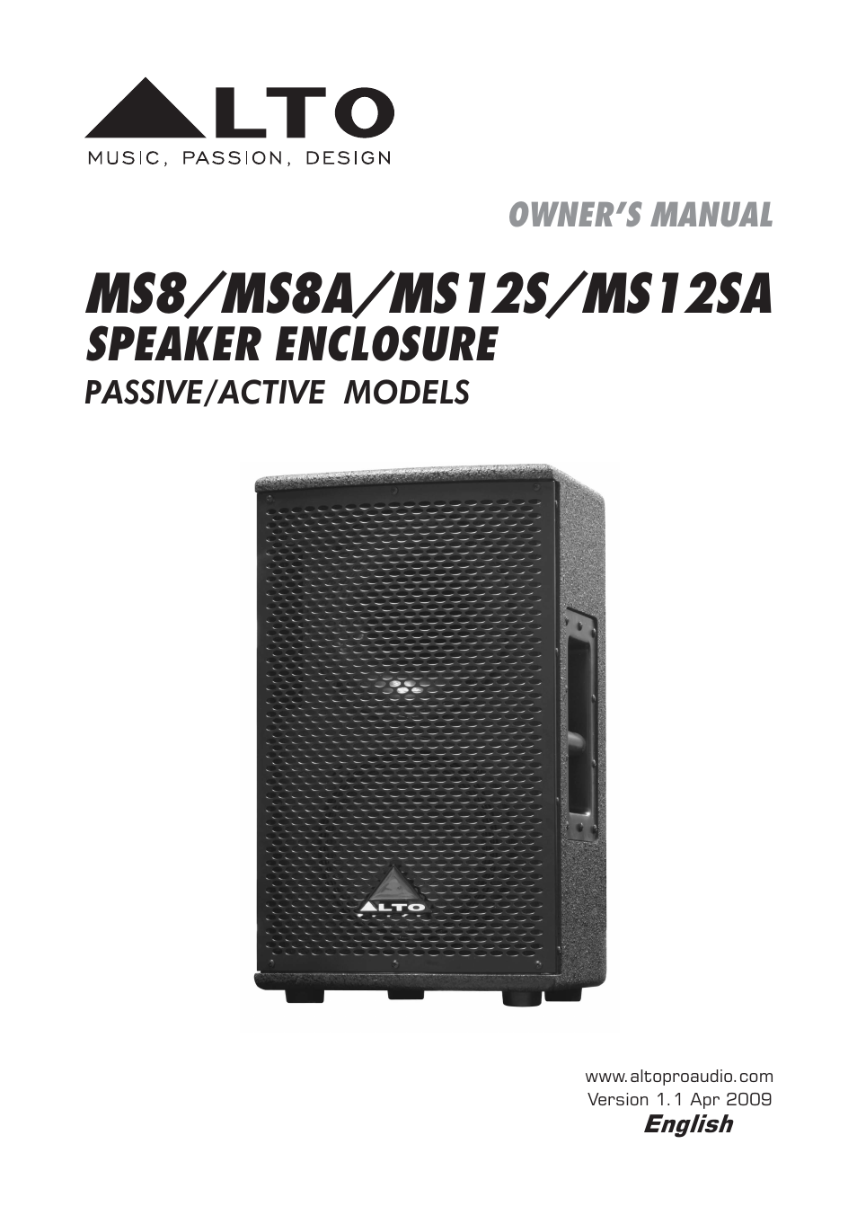 Alto Professional MS8 User Manual | 19 pages