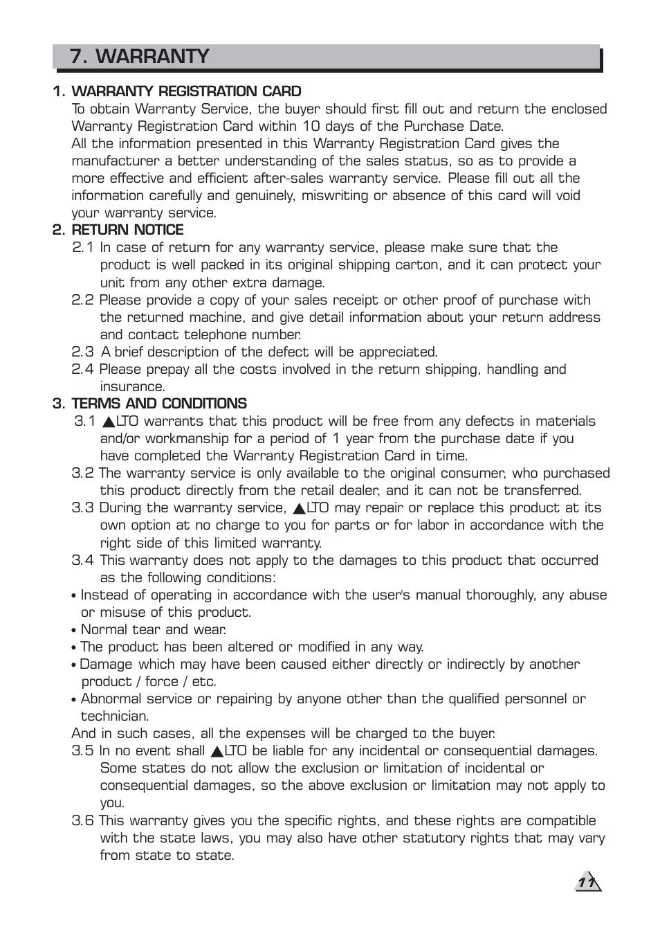 Warranty | Alto Professional MS18S User Manual | Page 13 / 14