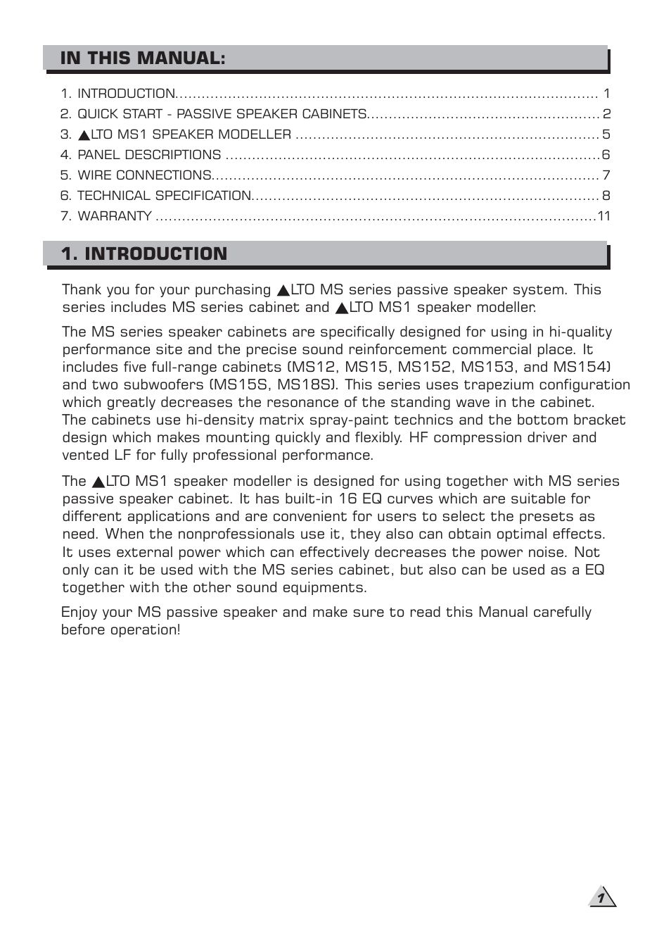 Introduction | Alto Professional MS18S User Manual | Page 3 / 14