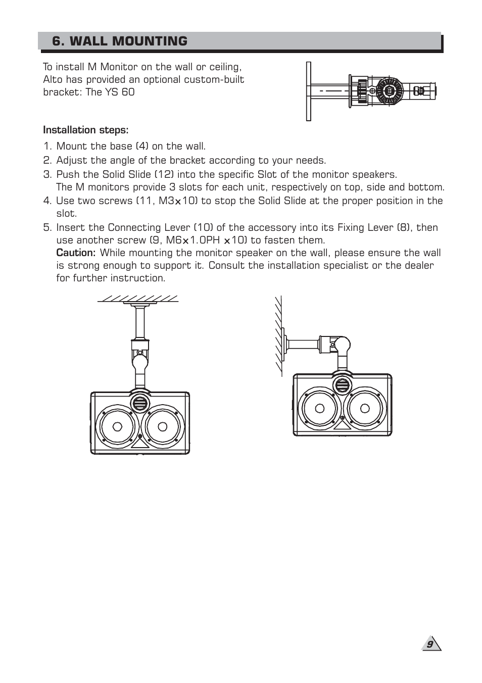 Wall mounting | Alto Professional M5A User Manual | Page 11 / 16