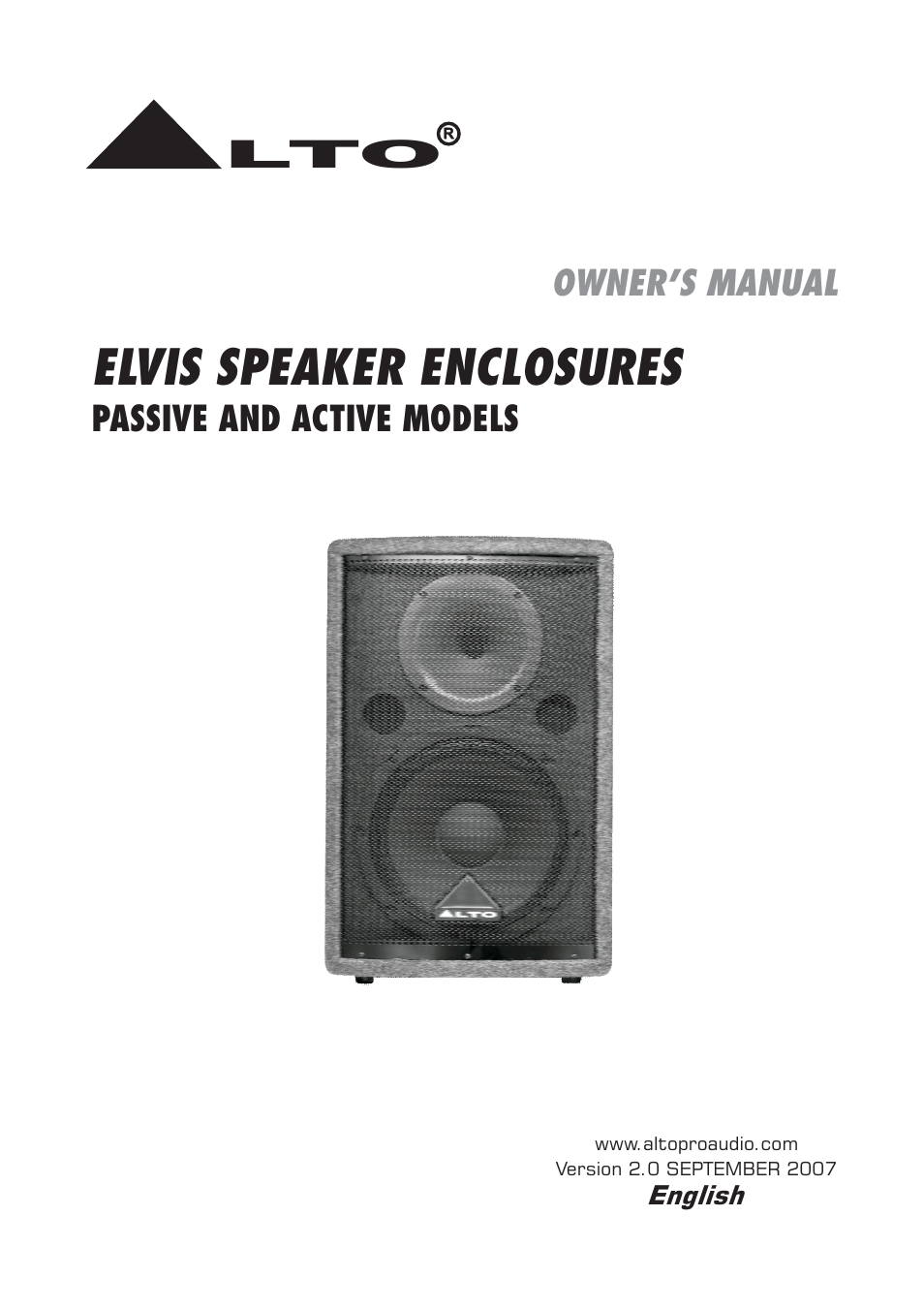 Alto Professional ELVIS 15SA MKII User Manual | 23 pages
