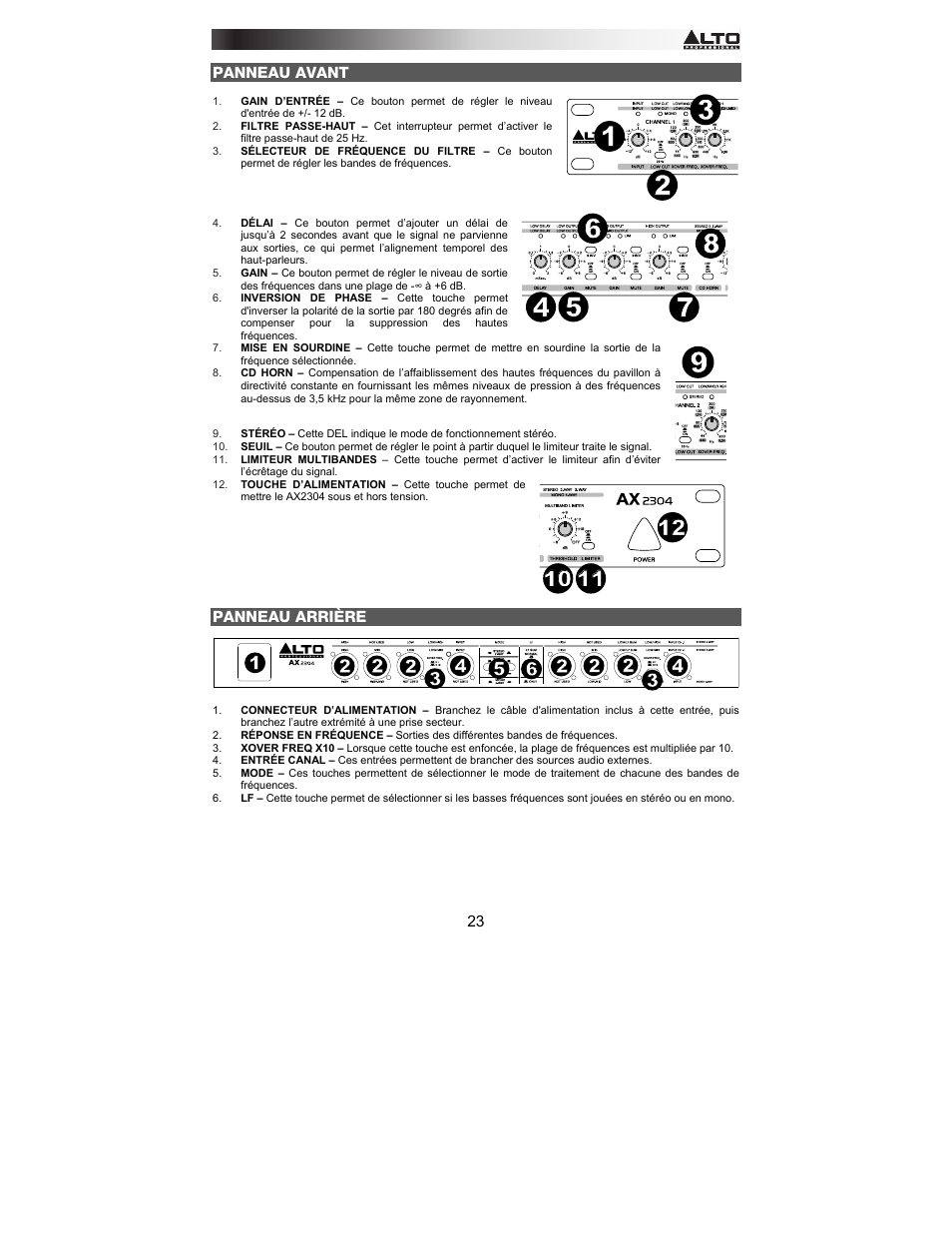 Alto Professional AX2304 User Manual | Page 23 / 64