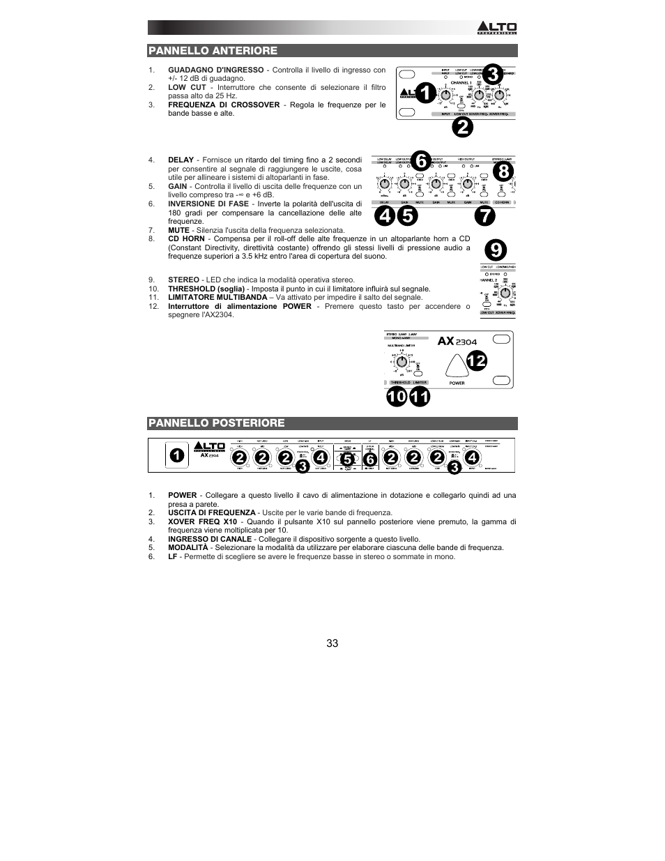 Alto Professional AX2304 User Manual | Page 33 / 64