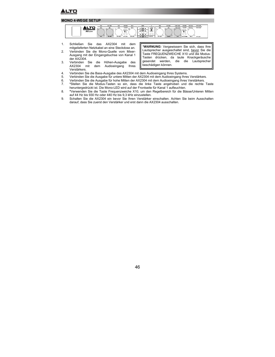 Alto Professional AX2304 User Manual | Page 46 / 64