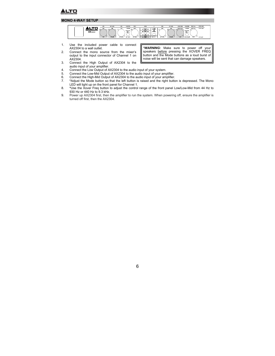 Alto Professional AX2304 User Manual | Page 6 / 64