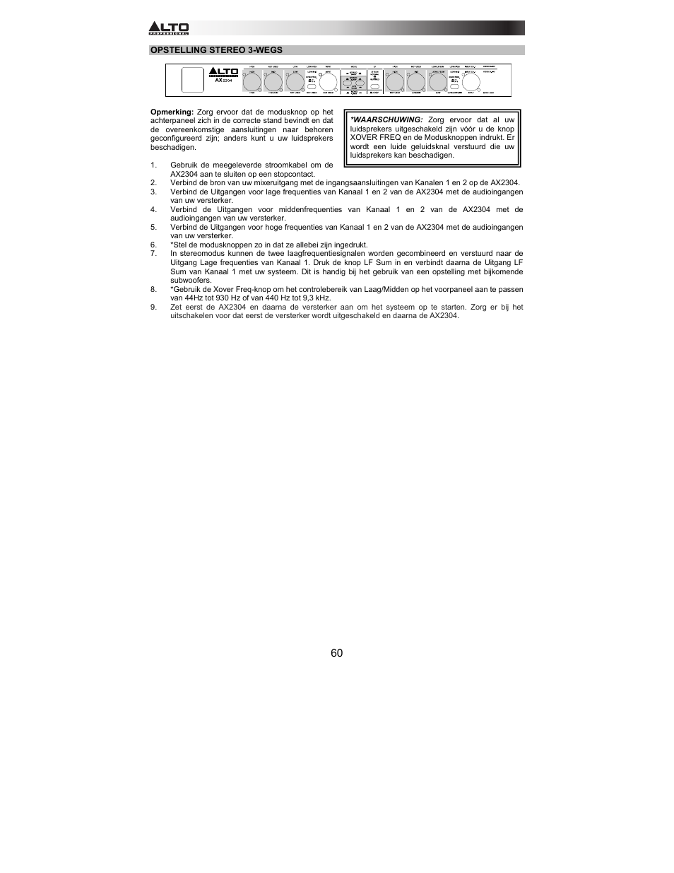 Alto Professional AX2304 User Manual | Page 60 / 64