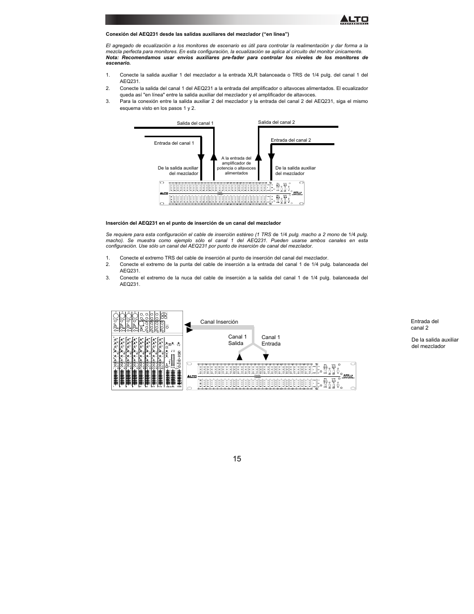Alto Professional AEQ231 User Manual | Page 15 / 52