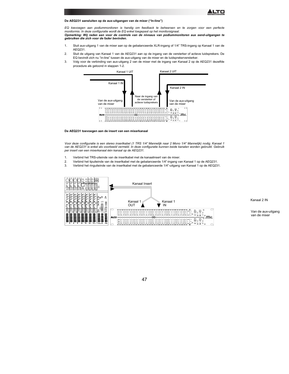 Alto Professional AEQ231 User Manual | Page 47 / 52
