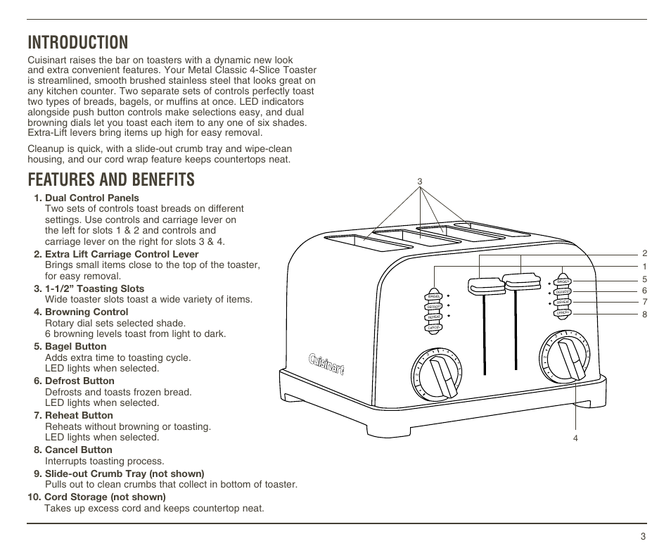 Introduction, Features and benefits | Cuisinart A IB-4625B User Manual | Page 4 / 9