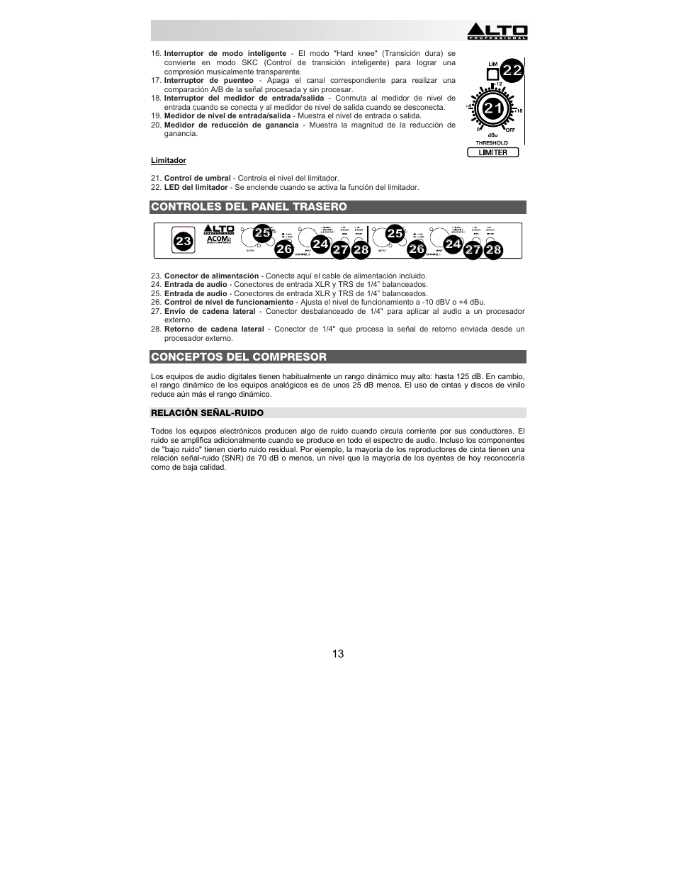 Alto Professional ACOM2 User Manual | Page 13 / 60