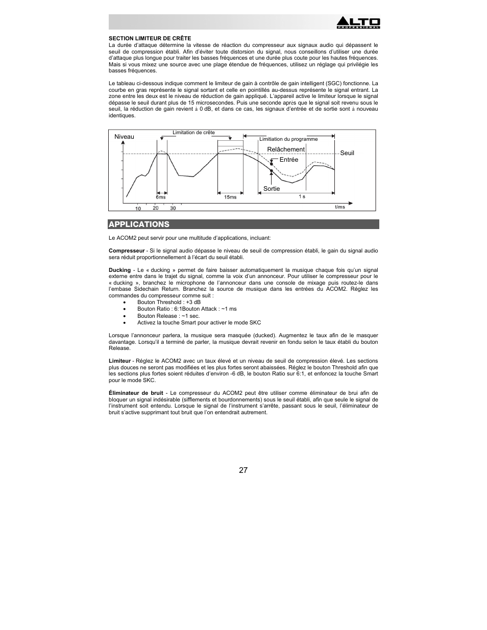 Alto Professional ACOM2 User Manual | Page 27 / 60