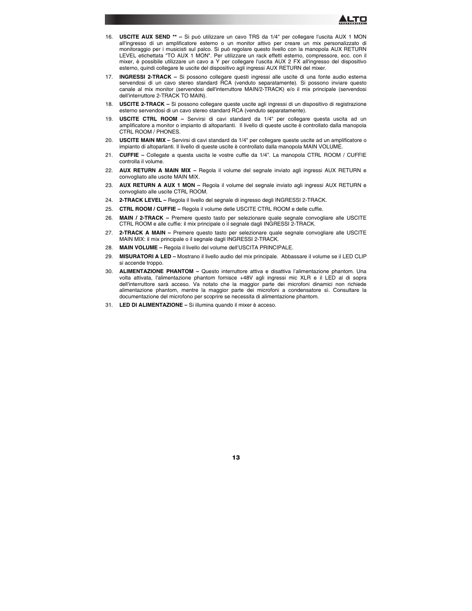 Alto Professional ZMX862 User Manual | Page 13 / 20
