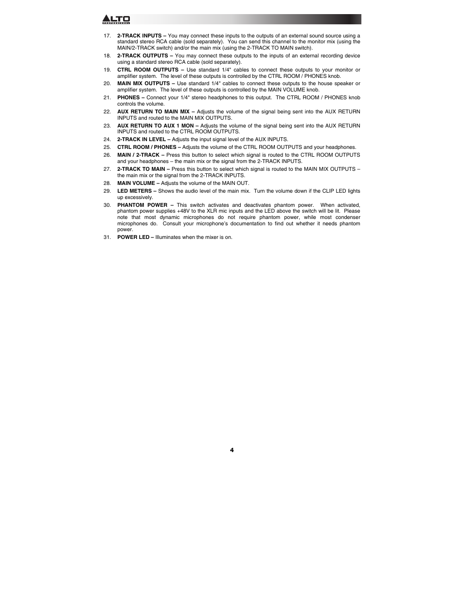 Alto Professional ZMX862 User Manual | Page 4 / 20