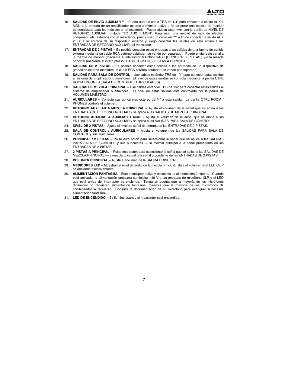 Alto Professional ZMX862 User Manual | Page 7 / 20
