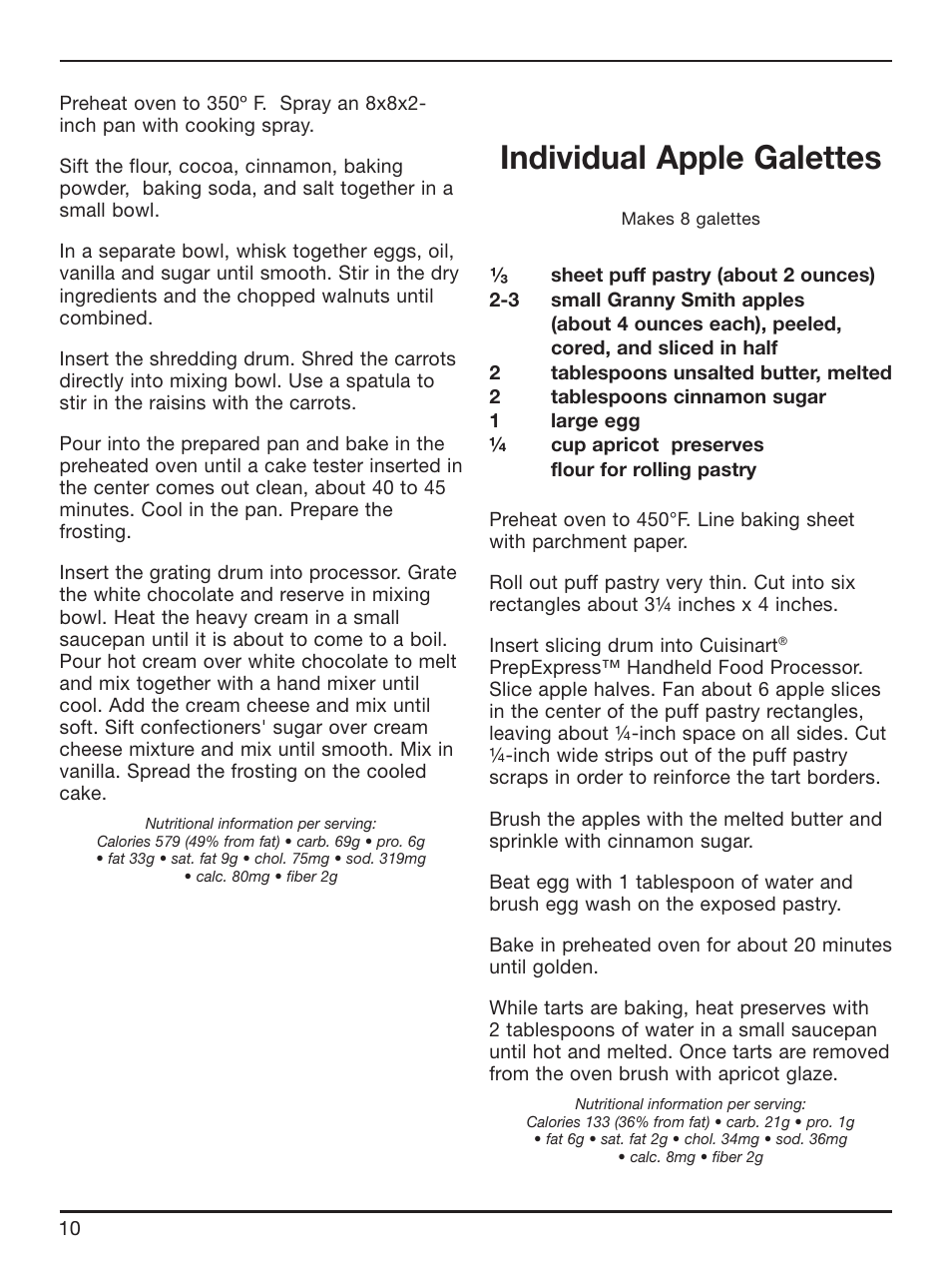 Individual apple galettes | Cuisinart HFP-300 User Manual | Page 19 / 21