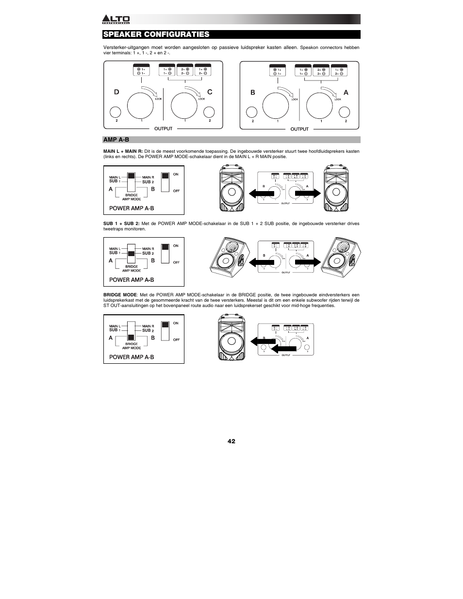 Speaker configuraties | Alto Professional TMX200DFX User Manual | Page 42 / 44