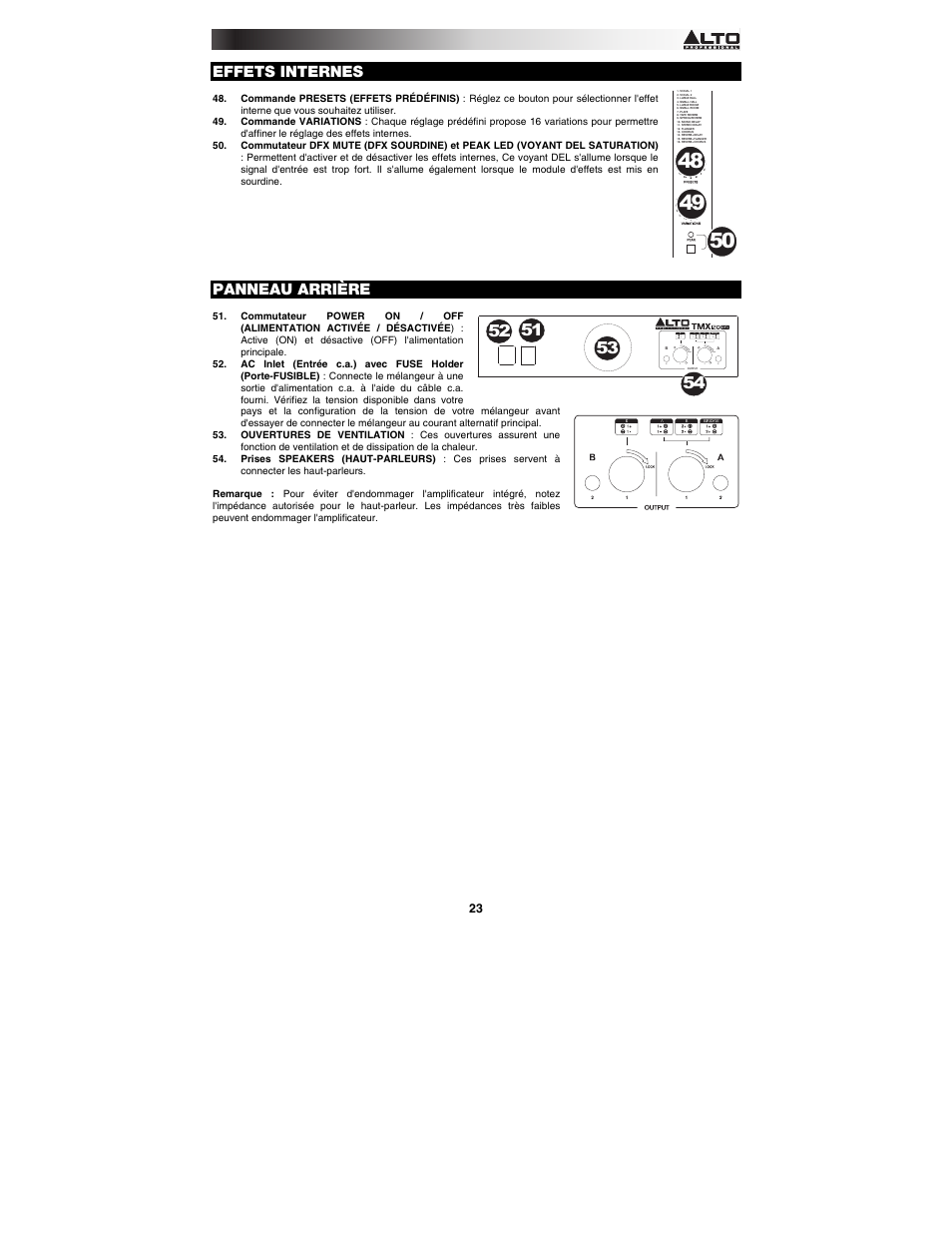 Alto Professional TMX120DFX User Manual | Page 23 / 52