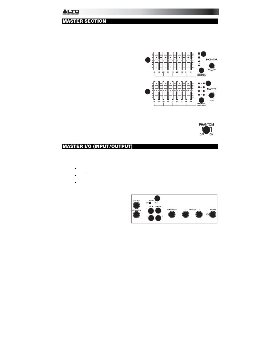 Master i/o (input/output) | Alto Professional RMX508DFX User Manual | Page 5 / 12