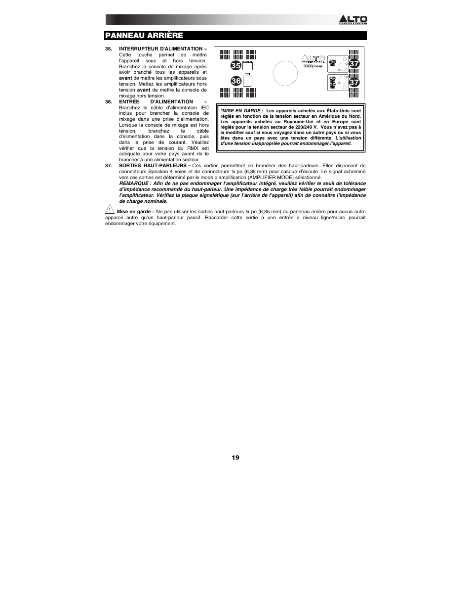 Alto Professional RMX1008DFX User Manual | Page 19 / 44