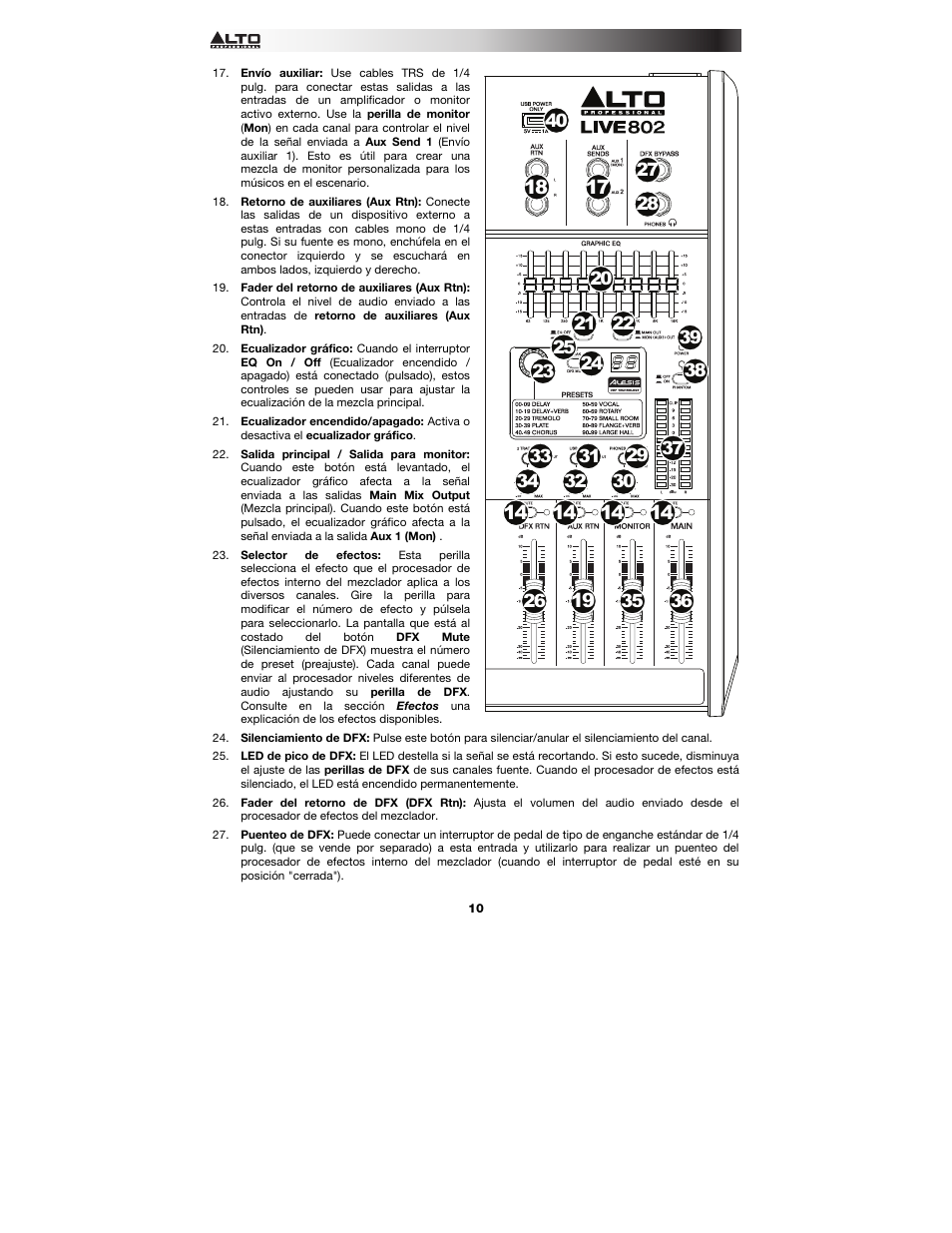 Alto Professional Live 802 User Manual | Page 10 / 36