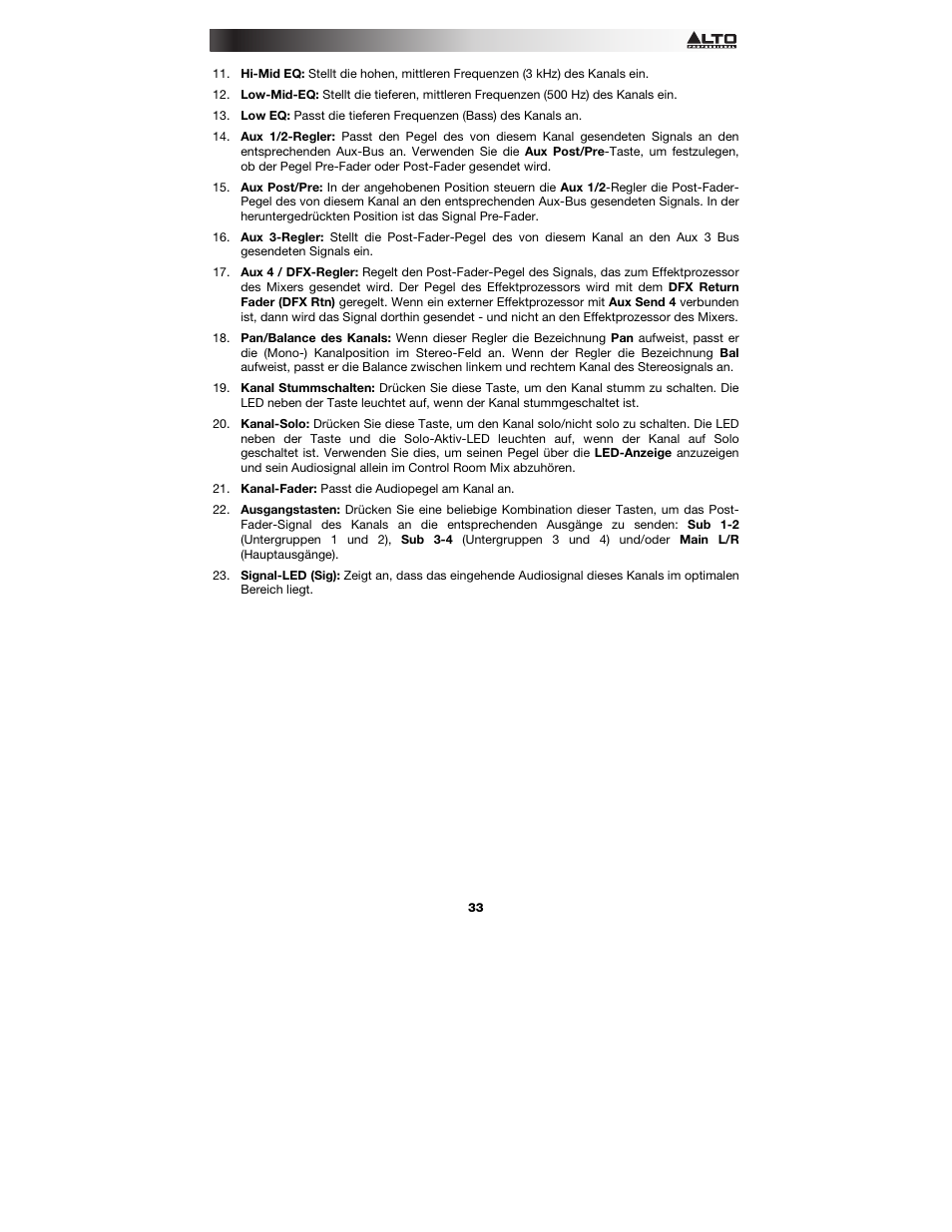 Alto Professional Live 2404 User Manual | Page 33 / 48