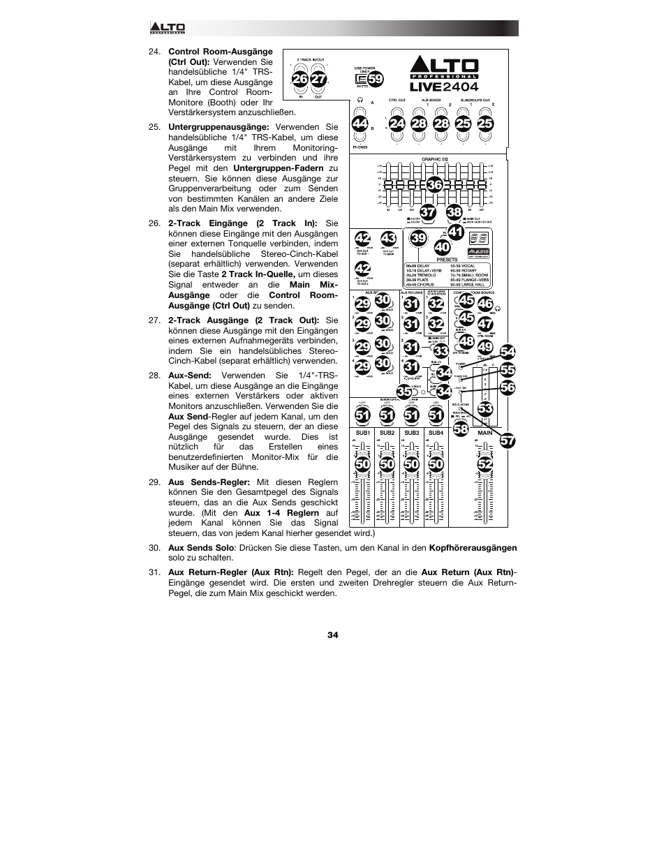 Alto Professional Live 2404 User Manual | Page 34 / 48