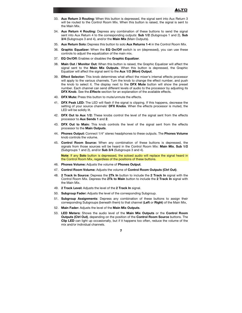 Alto Professional Live 2404 User Manual | Page 7 / 48