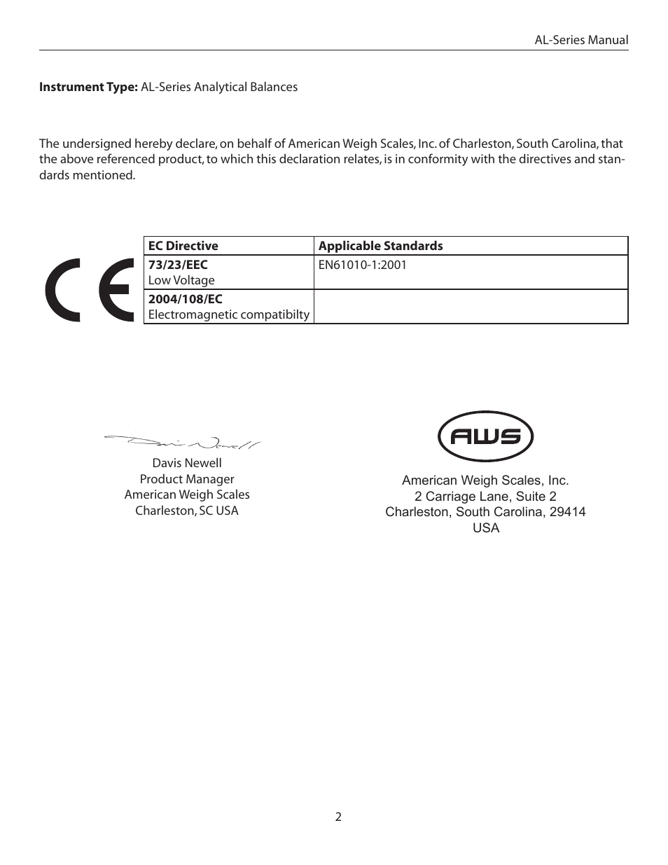 American Weigh Scales (AWS) AL-311 User Manual | Page 2 / 16